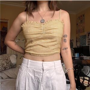 Yellow Gingham Women's Top